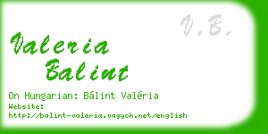 valeria balint business card