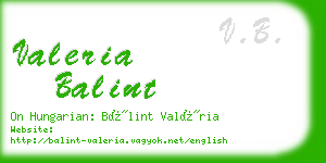 valeria balint business card